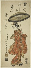 The Actor Segawa Kikunojo II holding an umbrella, c. 1750s, Ishikawa Toyonobu, Japanese, 1711-1785,