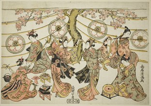 The Harugoma Dance, c. 1764, Torii Kiyomitsu I, Japanese, 1735-1785, Japan, Color woodblock print,