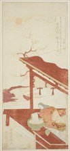 Ono no Komachi Washing the Copybook, Edo period (1615–1868), 1764, Torii Kiyomitsu I, Japanese,