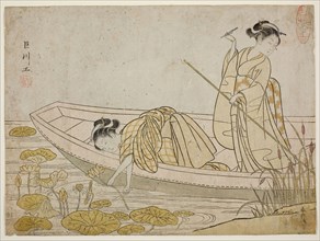 Gathering Lotus Flowers, 1765, Suzuki Harunobu ?? ??, Japanese, 1725 (?)-1770, Japan, Color
