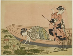 Gathering Lotus Flowers, c. 1765, Suzuki Harunobu ?? ??, Japanese, 1725 (?)-1770, Japan, Color