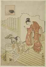 Ono no Komachi Washing the Book, Edo period (1615–1868), 1765/66, Suzuki Harunobu ?? ??, Japanese,
