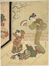 The Wrestling Match (parody of Ushikawamaru and Benkei), c. 1767, Suzuki Harunobu ?? ??, Japanese,