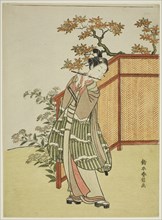 Young Man Playing the Flute Beside a Fence, c. 1767, Suzuki Harunobu ?? ??, Japanese, 1725