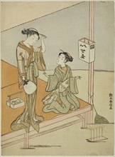 A Courtesan and Her Attendant at the Riverside Teahouse Iseya, c. 1768/69, Suzuki Harunobu ?? ??,