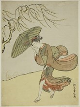 A Windy Day, c. 1767/68, Suzuki Harunobu ?? ??, Japanese, 1725 (?)-1770, Japan, Color woodblock