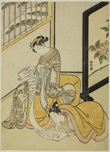 Couple Reading a Letter, c. 1770, Suzuki Harunobu ?? ??, Japanese, 1725 (?)-1770, Japan, Color