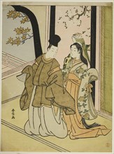 Courtier and Lady, c. 1768, Suzuki Harunobu ?? ??, Japanese, 1725 (?)-1770, Japan, Color woodblock