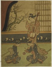 Courtesan Watching Her Attendants Playing with a Ball, c. 1765/70, Attributed to Suzuki Harunobu ??