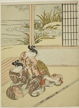 Two Women Strugging for a Fan, c. 1767/68, Suzuki Harunobu ?? ??, Japanese, 1725 (?)-1770, Japan,