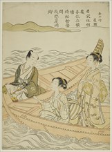 Meeting on the River (parody of Hakurakuten), c. 1767, Suzuki Harunobu ?? ??, Japanese, 1725