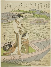 Geese Descending on the Sumida River (Sumidagawa no rakugan), from the series Eight Fashionable