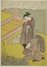 Young Girl Throwing Fish into Pond, c. 1771/72, Shiba Kokan (Suzuki Harushige), Japanese,
