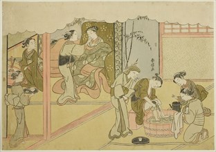 The First Childbirth (Uizan), the seventh sheet of the series Marriage in Brocade Prints, the