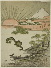 View of Mount Fuji at sunrise on New Year’s Day, c. 1772, Isoda Koryusai, Japanese, 1735-1790,