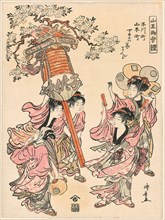 Carrying a Lantern Decorated with the Flowers of the Four Seasons (Hirakawa-cho Yamamoto-cho shiki