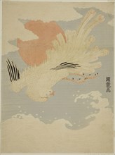 Phoenix Flying Over Waves in front of Morning Sun, c. 1772, Isoda Koryusai, Japanese, 1735-1790,