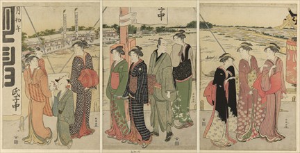 Visit to the Masaki Inari Shrine, 1786, Katsukawa Shuncho, Japanese, active c. 1780-1801, Japan,