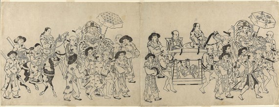 Arrival of the Korean Embassy in Edo, c. 1709, Torii Kiyonobu I, Japanese, 1664-1729, Japan,