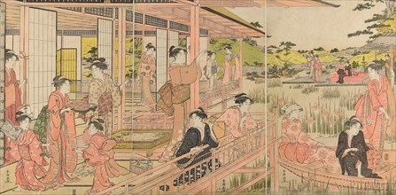 Iris Garden, c. 1781/89, Katsukawa Shuncho, Japanese, active c. 1780-1801, Japan, Color woodblock
