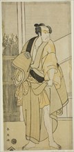 The Actor Ichikawa Monnosuke II as Hiranoya Tokubei (?) in the Play Waka Murasaki Edokko Soga (?),