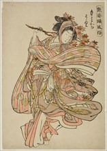 Viewing Maple Leaves (Momijigari), from the series Dance Customs of Captivating Figures (Adesugata
