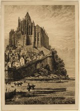 Mont Saint-Michel, 1882, Axel Herman Haig, Swedish, 1835-1921, Sweden, Etching in black on paper