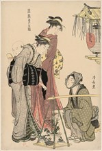 Buying Potted Plants, from the series A Brocade of Eastern Manners (Fuzoku Azuma no nishiki), c.