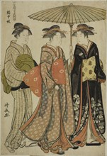 Entertainers of Tachibana (Kitchugi), from the series A Collection of Contemporary Beauties of the