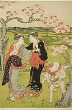 Cherry Blossom Viewing at Asuka Hill, c. 1787, Torii Kiyonaga, Japanese, 1752-1815, Japan, Color