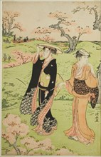 Cherry Blossom Viewing at Asuka Hill, c. 1787, Torii Kiyonaga, Japanese, 1752-1815, Japan, Color