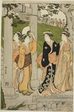 Women Visiting Mimeguri Shrine, c. 1788, Torii Kiyonaga, Japanese, 1752-1815, Japan, Color