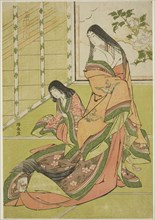 The Third Princess and Her Kitten, from an untitled series of court ladies, c. 1784, Torii