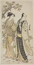 The Actor Ichikawa Monnosuke II and his wife, from an untitled series of prints showing Actors in