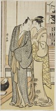 The Actor Ichikawa Yaozo III with a geisha, from an untitled series of prints showing Actors in