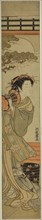 Courtesan Playing a Hand Drum, c. 1775, Isoda Koryusai, Japanese, 1735-1790, Japan, Color woodblock