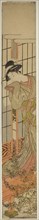 Eavesdropping, c. 1780, Isoda Koryusai, Japanese, 1735-1790, Japan, Color woodblock print,