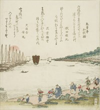 Returning sails at Takanawa, c. 1820s, Keisai Eisen, Japanese, 1790-1848, Japan, Color woodblock