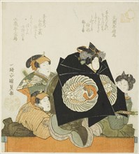 Three actors and a puppet, late 1810s, Utagawa Kunisada I (Toyokuni III), Japanese, 1786-1864,