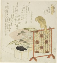 Sekiya, E-awase, and Matsukaze, from the series The Tale of Genji (Genji monogatari), c. 1819/20,