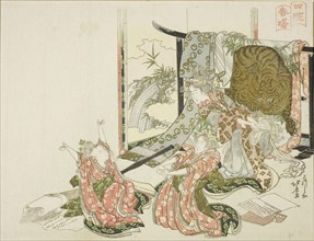 The Four Sleepers in Spring Dawn (Shisui shunsho), c. 1806, Katsushika Hokusai ?? ??, Japanese,