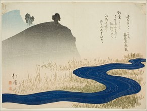 A Mountainous Landscape with a Stream, 1827, Totoya Hokkei, Japanese, 1780–1850, Japan, Color