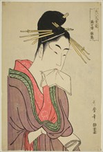 Hinazuru of the Keizetsuro, from the series Comparing the Charms of Beauties (Bijin kiryo kurabe)