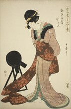 Kanpei’s Wife Okaru, 1806, Kitagawa Utamaro ??? ??, Japanese, 1753 (?)-1806, Japan, Color woodblock