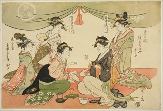 Naniwaya Okita and Takashima Ohisa playing a game of ken, c. 1793/94, Chobunsai Eishi, Japanese,