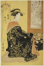 The Courtesan Takikawa of Ogiya, from the series Seven Beautiful Komachi (Bijin nana Komachi), Edo