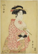 Takashima Ohisa, from the series A Fashionable Set of Three (Furyu sanpuku tsui), c. 1794, Utagawa