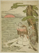 Jo and Uba Greeting the Rising Sun, c. 1770/81, Utagawa Toyoharu, Japanese, 1735-1814, Japan, Color
