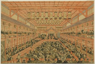 Perspective Picture of a Kabuki Theater (Uki-e Kabuki shibai no zu), c. 1776, Utagawa Toyoharu,