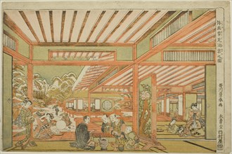 Snow-Viewing Entertainment, c. 1771, Utagawa Toyoharu, Japanese, 1735-1814, Japan, Color woodblock
